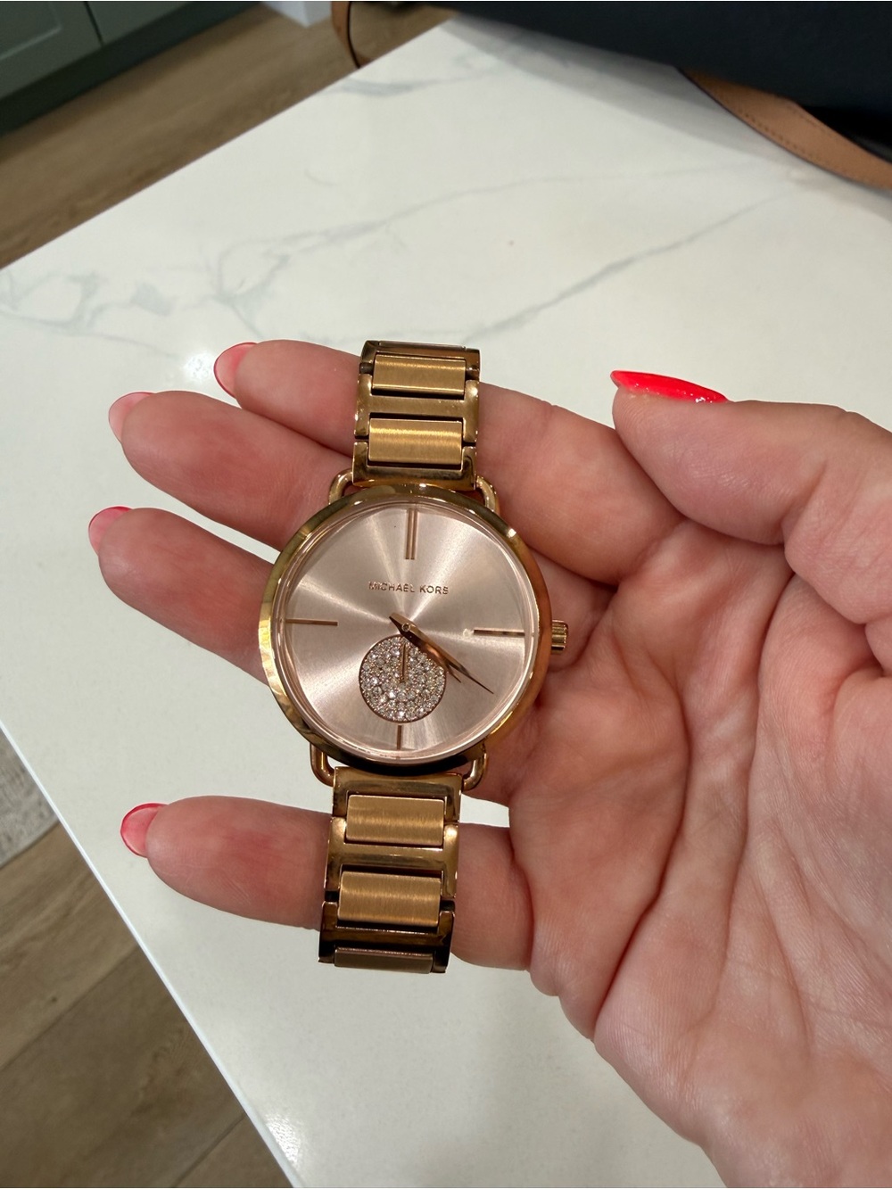 Michael Kors Rose Gold Crystal Pavé Dial Bracelet Watch